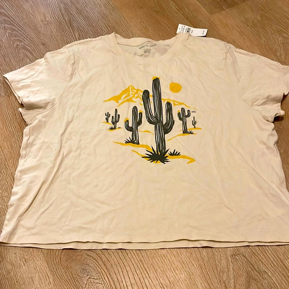 American eagle western graphic cropped tee size‎ XXL B4